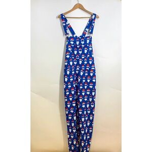 Shinesty Santa Claus Face Print Christmas Overalls Festive Holiday Jumpsuit NWT